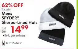 Boscov's Mens SPYDER Sherpa-Lined Hats offer