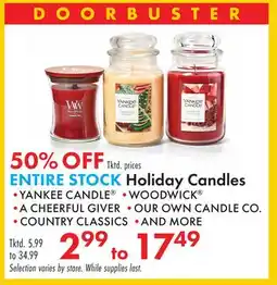 Boscov's ENTIRE STOCK Holiday Candles offer
