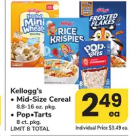 ACME Kellogg's Mid-Size Cereal 8.8-16 oz. pkg. Pop Tarts 8 ct. pkg offer