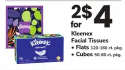 ACME Kleenex Facial Tissues, Flats 120-160 ct. pkg., Cubes 50-60 ct. pkg offer
