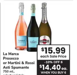 ACME La Marca Prosecco or Martini & Rossi Asti Spumante offer