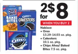ACME Nabisco Oreo 13.29-14.03 oz. pkg., Cakesters 10.1 oz. pkg., Chips Ahoy! Baked Bites 7.5 oz. pkg offer