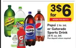 ACME Pepsi 2 ltr. btl. or Gatorade Sports Drink 28 fl. oz. btl offer
