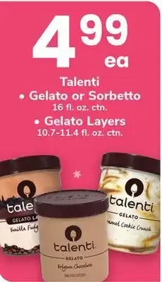 ACME Talenti Gelato or Sorbetto 16 fl. oz. ctn. Gelato Layers 10.7-11.4 fl. oz. ctn offer