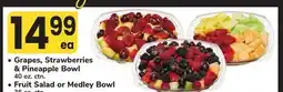 ACME Grapes, Strawberries & Pineapple Bowl 40 oz. ctn. Fruit Salad or Medley Bowl offer