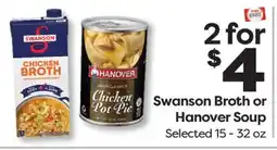 Weis Markets Swanson Broth or Hanover Soup offer
