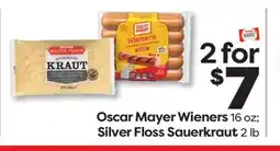 Weis Markets Oscar Mayer Wieners 16 oz Silver Floss Sauerkraut 2 lb offer