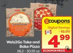 Weis Markets Weis2Go Take and Bake Pizza offer