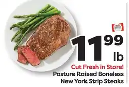 Weis Markets Pasture Raised Boneless New York Strip Steaks offer