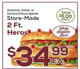 DeCicco & Sons DeCicco & Sons 2 Ft. Heros offer