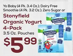 DeCicco & Sons Stonyfield Organic Yogurt 4-Pack, 3.5 Oz. Pouches offer