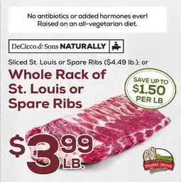 DeCicco & Sons Whole Rack of St. Louis or Spare Ribs offer