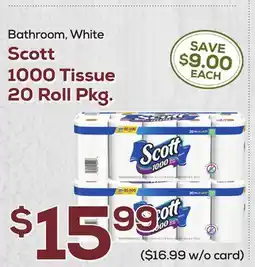 DeCicco & Sons Scott 1000 Tissue 20 Roll Pkg offer