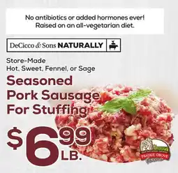 DeCicco & Sons Seasoned Pork Sausage For Stuffing offer