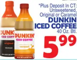 Bravo Supermarkets DUNKIN ICED COFFEE offer