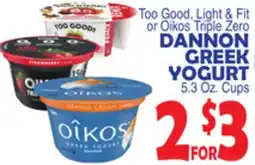 Bravo Supermarkets DANNON GREEK YOGURT offer