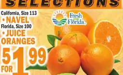 Bravo Supermarkets FRESH FROM FLORIDA NAVEL Florida, Size 100 offer