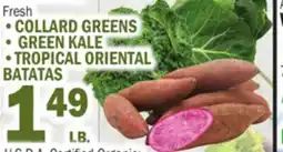 Bravo Supermarkets COLLARD GREENS, GREEN KALE, TROPICAL ORIENTAL BATATAS offer