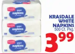 Bravo Supermarkets KRASDALE WHITE NAPKINS offer