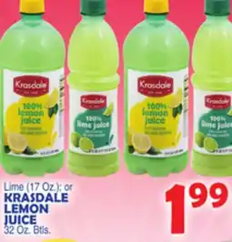 Bravo Supermarkets KRASDALE LEMON JUICE 32. Btls offer