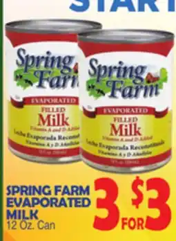 Bravo Supermarkets SPRING FARM EVAPORATED MILK offer