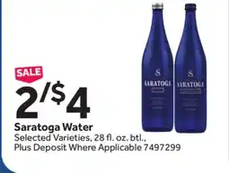 Stop&Shop Saratoga Water offer