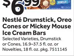 Stop&Shop Nestlé Drumstick, Oreo Cones or Mickey Mouse Ice Cream Bars offer