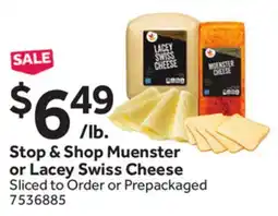 Stop&Shop Stop & Shop Muenster or Lacey Swiss Cheese offer