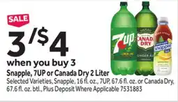 Stop&Shop Snapple, 7UP or Canada Dry 2 Liter offer