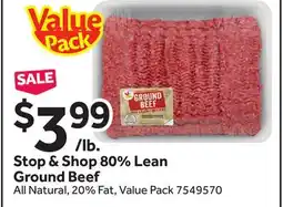 Stop&Shop Stop & Shop 80% Lean Ground Beef offer
