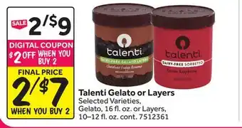Stop&Shop Talenti Gelato or Layers offer