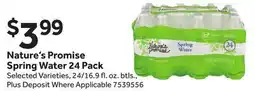 Stop&Shop Nature's Promise Spring Water 24 Pack offer