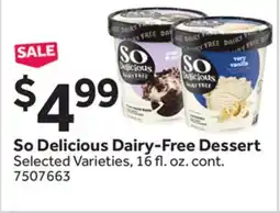 Stop&Shop So Delicious Dairy-Free Dessert offer