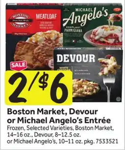 Stop&Shop Boston Market, Devour or Michael Angelo's Entrée offer