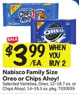 Stop&Shop Nabisco Family Size Oreo or Chips Ahoy! offer