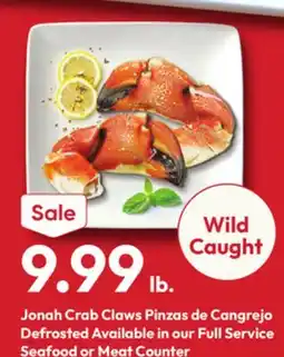 Stater Bros Jonah Crab Claws offer