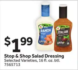 Stop&Shop Stop & Shop Salad Dressing offer