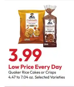 Stater Bros Quaker Rice Cakes or Crisps offer