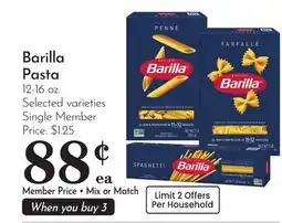 Pavilions Barilla Pasta offer