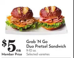 Pavilions Grab'N Go Duo Pretzel Sandwich offer