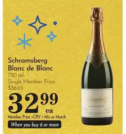 Pavilions Schramsberg Blanc de Blanc offer