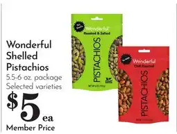 Pavilions Wonderful Shelled Pistachios offer