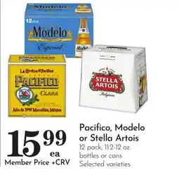 Pavilions Pacifico, Modelo or Stella Artois offer