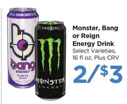 Food 4 Less Monster, Bang or Reign Energy Drink offer