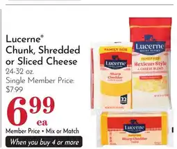Pavilions Lucerne Chunk, Shredded or Sliced Cheese offer