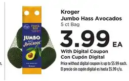 Food 4 Less Kroger Jumbo Hass Avocados offer