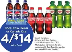 Ralphs Coca-Cola, Pepsi or Canada Dry offer