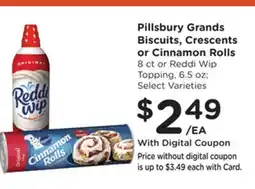 Ralphs Pillsbury Grands Biscuits, Crescents or Cinnamon Rolls offer