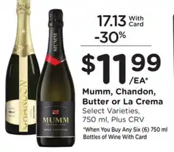 Ralphs Mumm, Chandon, Butter or La Crema offer