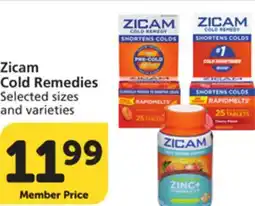 Vons Zicam Cold Remedies offer